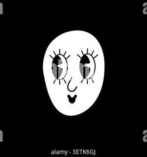 Smiley-Gesicht auf schwarzem Hintergrund Stock Vektor