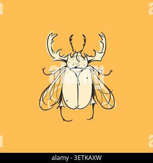 Hand gezeichnete abstrakte Vektor-Grafik-Illustration Sammlung Set mit niedlichen, stilisierten Insektenwanzen Skizze.trendy moderne wilde Natur Design Konzept Skizze Stock Vektor