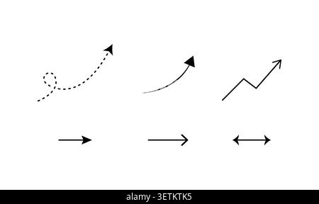 Pfeilsymbol Set Collection with Directional and Curved Navigation Pfeils Vektor Stock Vektor