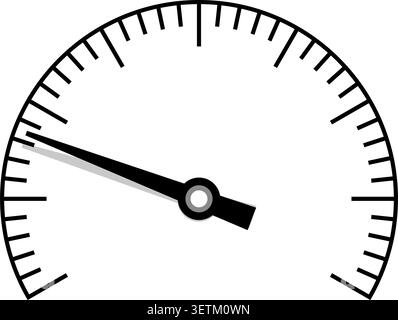 Manometersymbol in flacher Ausführung. Illustration des Manometervektors auf isoliertem Hintergrund. Geschäftskonzept für Druckmesszeichen. Stock Vektor