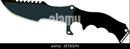 Illustration Des Taktischen Messervektors. Military Combat Survival Blade Symbol Stock Vektor