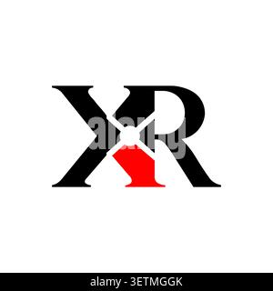 XR-Monogramm-Logo mit Nexus-Verbindungssymbol elegantes Lettermark-Design Stock Vektor