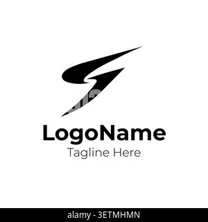 Abstraktes Lightning Arrow Logo Dynamic Speed Markensymbol Stock Vektor