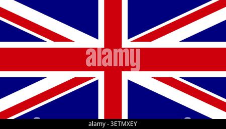Vektorillustration der Flagge des Vereinigten Königreichs. Union Jack Nationalflagge auf weißem Hintergrund Stock Vektor