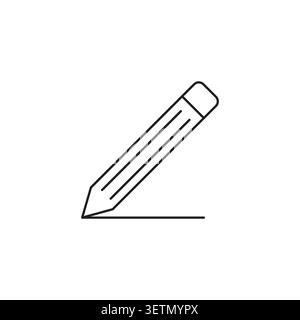Die Bleistiftlinie enthält ein schwarzes Vektorsymbol. Es repräsentiert Grafikdesign-Ausbildung und kreative Schreibkonzepte. eps 10 Stock Vektor