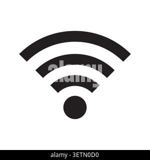 Das Vektorsymbol des drahtlosen wlan-Netzwerks zeigt Internetwelle. Intelligentes Online-Hotspot-Signal hebt die digitale Kommunikation hervor. eps 10 Stock Vektor