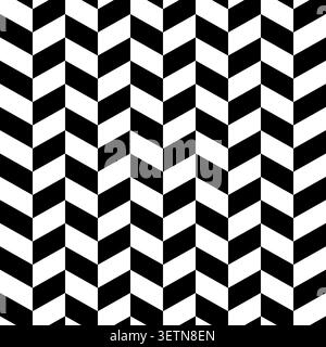 Geometrisches nahtloses Muster. Wiederholte abstrakte schwarze Geometrie auf weißem Hintergrund. Einfache diagonale geometrische Form für Designdrucke. Wiederholen Stock Vektor
