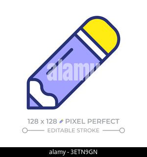 Symbol für die Farbe des Bleistiftes, Pixel perfekt Stock Vektor