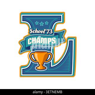 Varsity Sport Team Patch Label L Stock Vektor