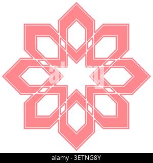 Elegantes Vektorelement für Design. Geometrischer rosafarbener Rand. Schnürung für Einladungen und Grußkarten Stock Vektor
