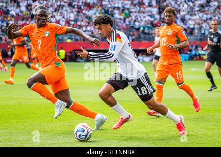 Toronto, Kanada - 20. Juni 2026: Deutscher Nathaniel Brown-Spieler bei einem Spiel der FIFA Fussball-Weltmeisterschaft 2026. Stockfoto