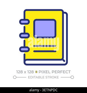 Symbol für die perfekte Linienfarbe des Notebooks Stock Vektor