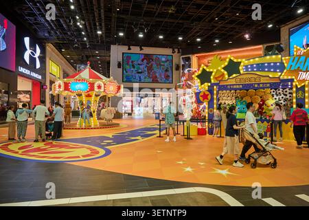 Unterhaltungsbereich für Kinder im Einkaufszentrum Studio City, Macau. Stockfoto