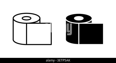 Toilettenpapierrollen-Symbol für Webprojekte. Stock Vektor