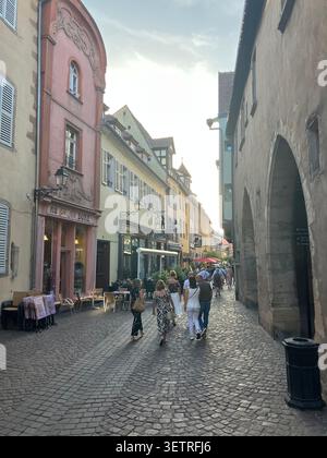 Rue des Marchand, Altstadt, Colmar, Haut-Rhin, Frankreich Stockfoto