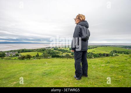 Cartmel, 19. Juni 2026: Blick auf die Morecambe Bay bei Ebbe vom Hampsell Hospiz Stockfoto