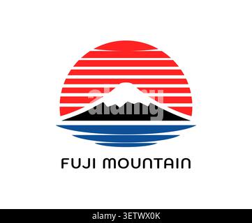 Japanische Fuji-Bergikone, Japan Fujiyama-Berg Stock Vektor