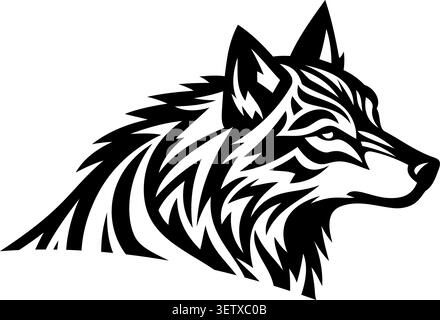 Tribal Tattoo Wolf Design Vektorvorlagen einfaches und modernes Konzept Stock Vektor