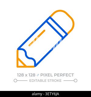 Bleistiftpixel Perfect Symbol für zwei Farblinien Stock Vektor
