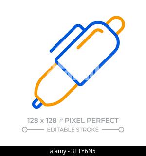 Stift Pixel Perfect Symbol für zwei Farblinien Stock Vektor
