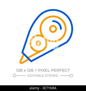 Korrekturband Pixel Perfect, Symbol für zwei Farblinien Stock Vektor