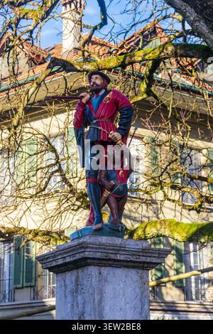 Lauferbrunnen, einer der Berner Altstadtbrunnen aus dem 16. Jahrhundert, Lauferplatz in Bern, Schweiz Stockfoto