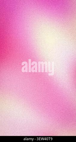 Lebendiger abstrakter Hintergrund mit körniger Textur und weichen, verschwommenen Übergängen von Rosa, Magenta und weiß. Elegante vertikale Tapete für moderne Kreationen Stockfoto
