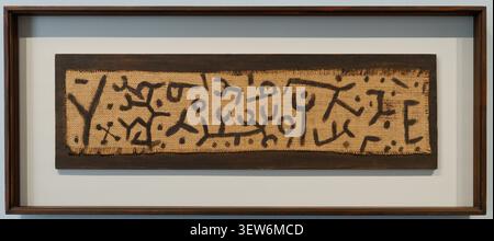 Untitled (Drehbuch) von Paul Klee, um 1940. Ein abstraktes Ölgemälde auf Jute aus der Sammlung Forberg im Albertina Museum in Wien, aus Stockfoto