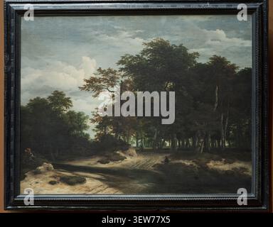 Der große Wald, Ölgemälde auf Leinwand von Jacob van Ruisdael, Barock. Im Kunsthistorischen Museum Wien. Stockfoto
