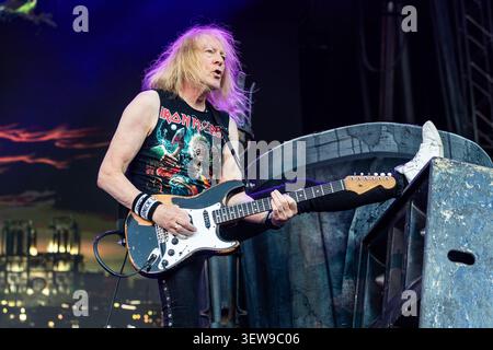 Oslo, Norwegen, 25. Juni 2026, Janick Gers von Iron Maiden live beim Tons of Rock Festival, Anne-Marie Forker/Alamy Live News Stockfoto