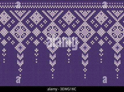 Nahtlose Strickmuster. Geometrisches Strickgarnmuster zum Umwickeln. Farbenfrohe Baumwoll-Textil- und Seidenmuster für Hintergrund und Tapeten. Stockfoto