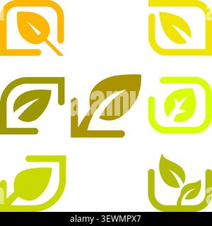 Wassertropfenblatt-Emblem im Schild - Hydration and Nature Symbol Stock Vektor