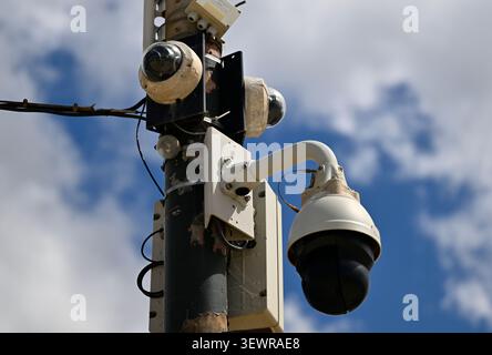 Überwachungskameras an der Küste in Hunstanton, Norfolk, Großbritannien Stockfoto