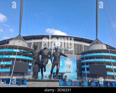 Manchester, Großbritannien. Etihad Stadium vor dem Colin Bell Stand als Enzo Maresca wird als neuer man City Manager angekündigt, als Nachfolger von PEP Guardiola. Stockfoto