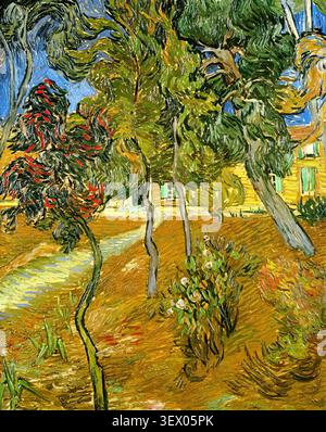 Trees in the Garden of the Asylum (1889) von Vincent van Gogh Stockfoto