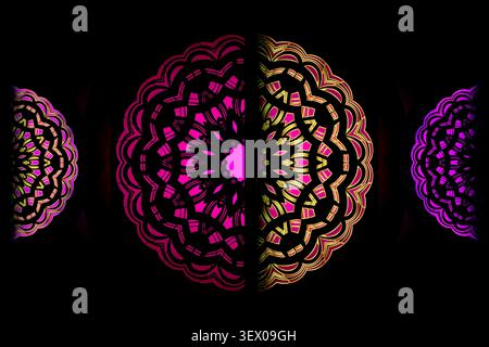 Elegante, farbenfrohe Kulisse für Mandala-Kunst Stock Vektor