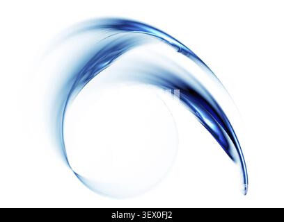 Blaue Geschwindigkeit, dynamischer blauer abstrakter Hintergrund auf weiß Stockfoto
