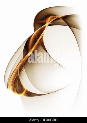 Dynamischer abstrakter Hintergrund, wellige Linien auf weißem Hintergrund Stockfoto