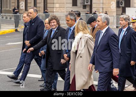 Javier Milei, Präsident von Argentinien, während der Feiertagszeremonie am 25. Mai 2026 auf der Plaza de Mayo in Buenos Aires Stockfoto