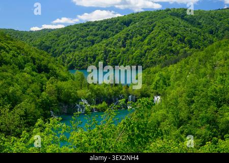 Wasserfälle im Nationalpark Plitvicer Seen, Kroatien Stockfoto