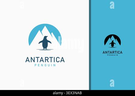 Design mit dem Logo des Antarktischen Pinguins Stock Vektor