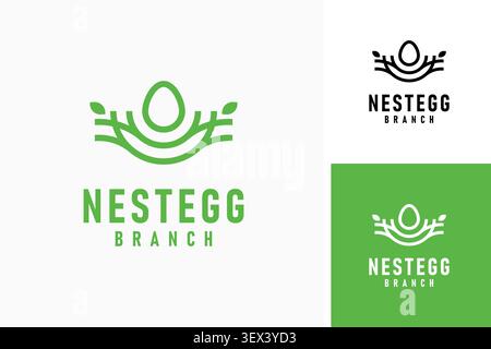 Design mit Logo-Symbol für Nest Ei Stock Vektor