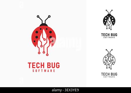 Design mit dem Symbol „Tech Bug“ Stock Vektor
