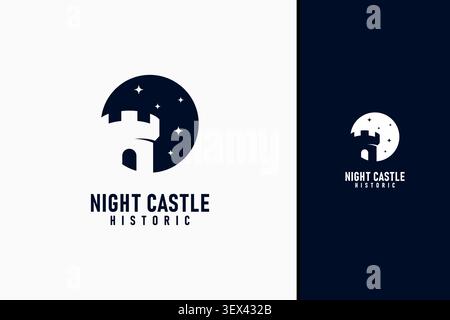 Design mit dem Logo des Nachtschlosses Stock Vektor