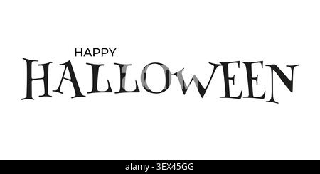 Stilisierter Happy Halloween Text mit gruseliger dekorativer Schrift und festlichem saisonalem Design für Poster Stock Vektor