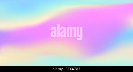 Traumhafte irisierende Hologramm-Verlaufsfolie Hintergrund, Regenbogenoberfläche bg. Rosa, blaue, lila und weiße Farbabstufungen. Hologramm-Backg Stock Vektor