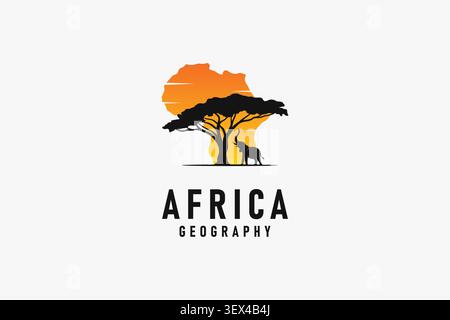 Design mit dem Icon-Symbol für die Tierwelt in Afrika Stock Vektor