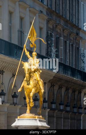 Frankreich, Paris, Place des Pyramides, Bronze-Reiterstatue von Jeanne d'Arc, 1874 von Emmanuel Fremiet Stockfoto