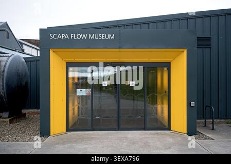 Eintritt zum Scapa Flow Museum, Isle of Hoy, Orkney Islands, Isle of Hoy, Orkney Islands, Schottland, Großbritannien. Stockfoto