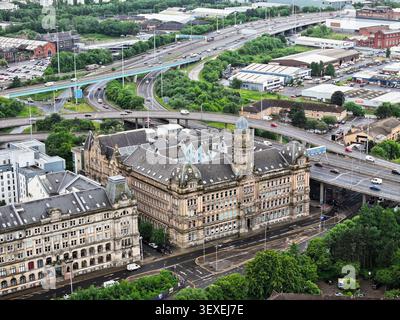 Luftbild vom Stadtzentrum von Glasgow in Schottland, UK Stockfoto
